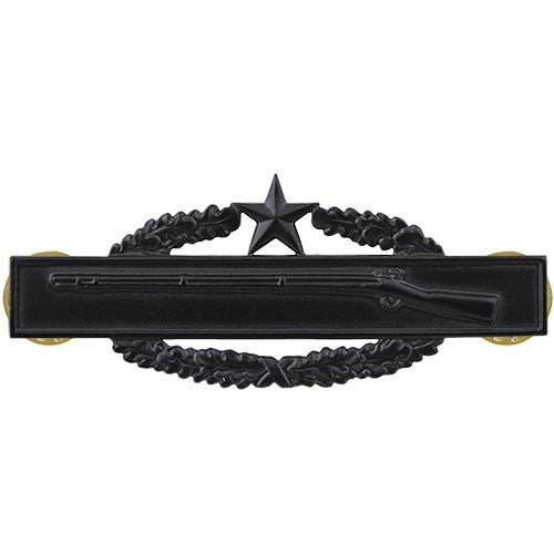 Army Badge: Combat Infantry Second Award - black metal - Hooyah Woodworks LLC