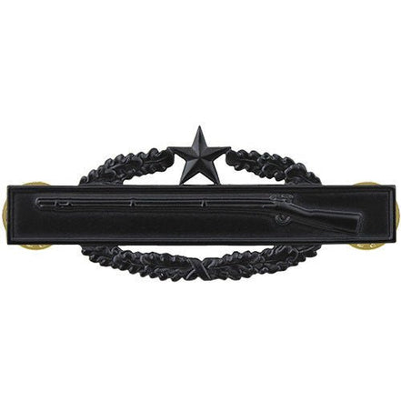 Army Badge: Combat Infantry Second Award - black metal - Hooyah Woodworks LLC