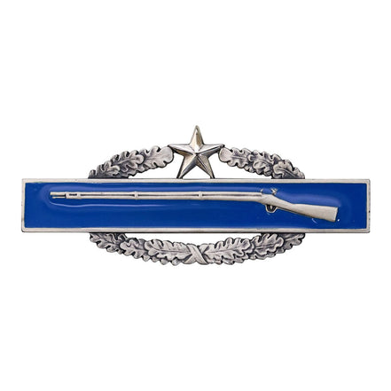 Army Badge: Combat Infantry Second Award - silver oxidized - Hooyah Woodworks LLC