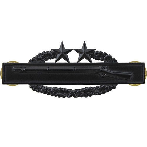Army Badge: Combat Infantry Third Award - black metal - Hooyah Woodworks LLC