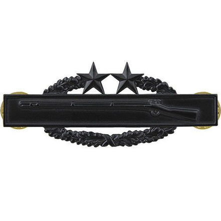 Army Badge: Combat Infantry Third Award - black metal - Hooyah Woodworks LLC