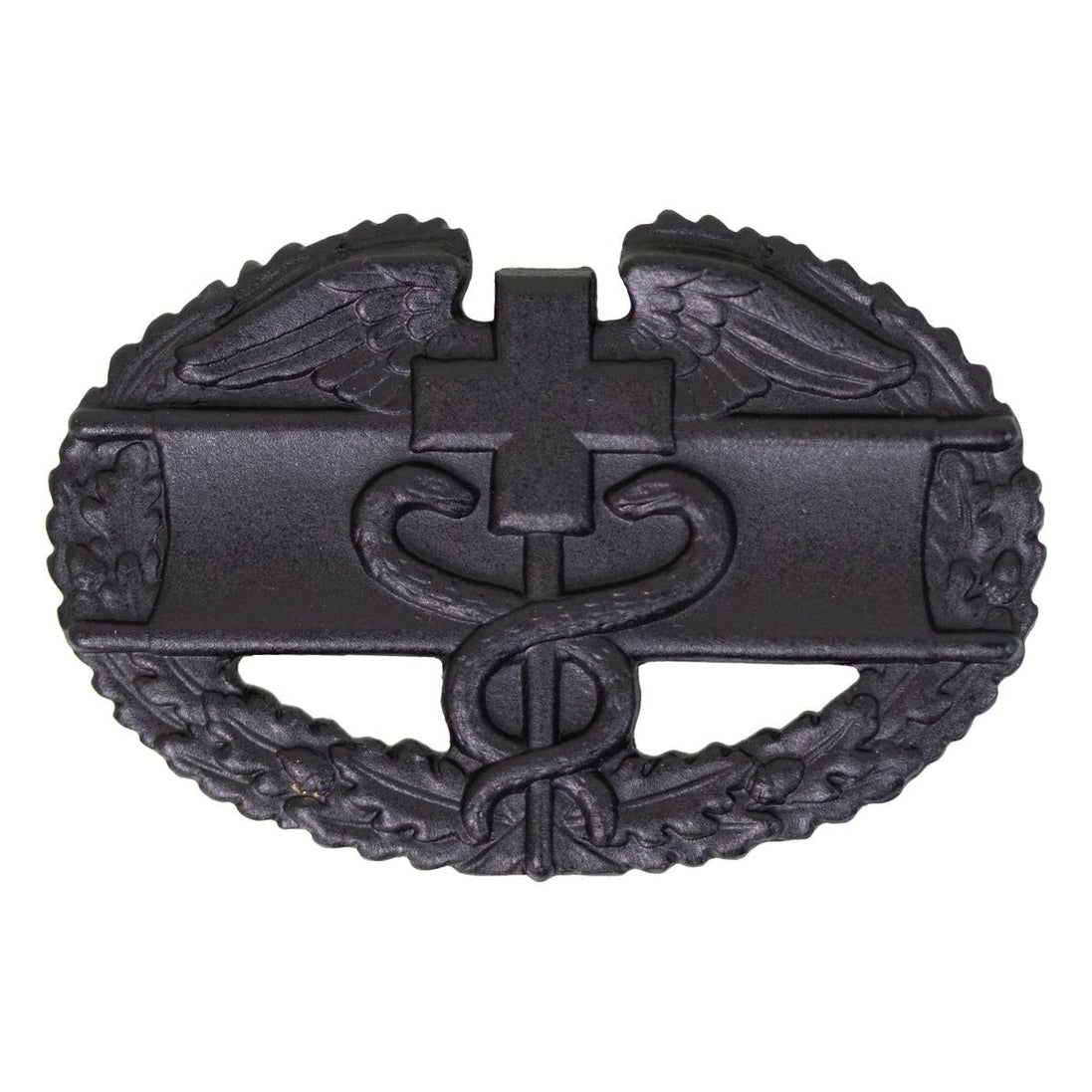 Army Badge: Combat Medical First Award - black metal - Hooyah Woodworks LLC