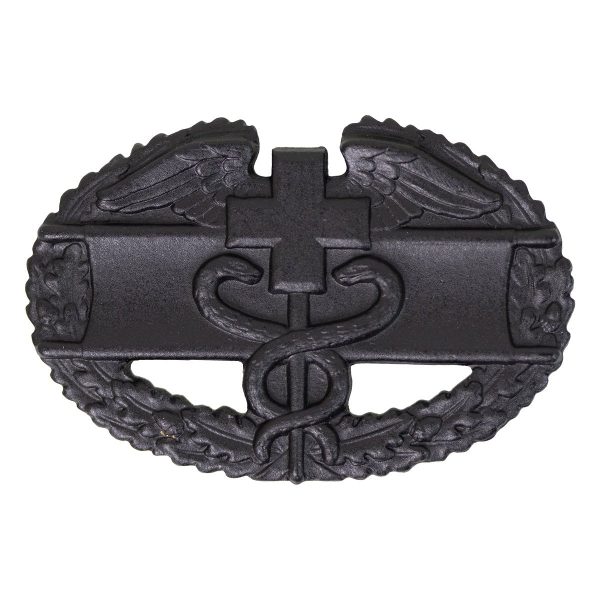 Army Badge: Combat Medical First Award - black metal - Hooyah Woodworks LLC