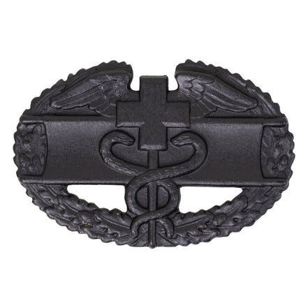 Army Badge: Combat Medical First Award - black metal - Hooyah Woodworks LLC