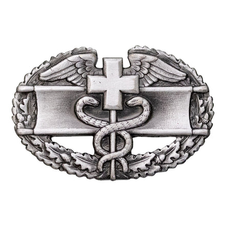 Army Badge: Combat Medical First Award - silver oxidized - Hooyah Woodworks LLC