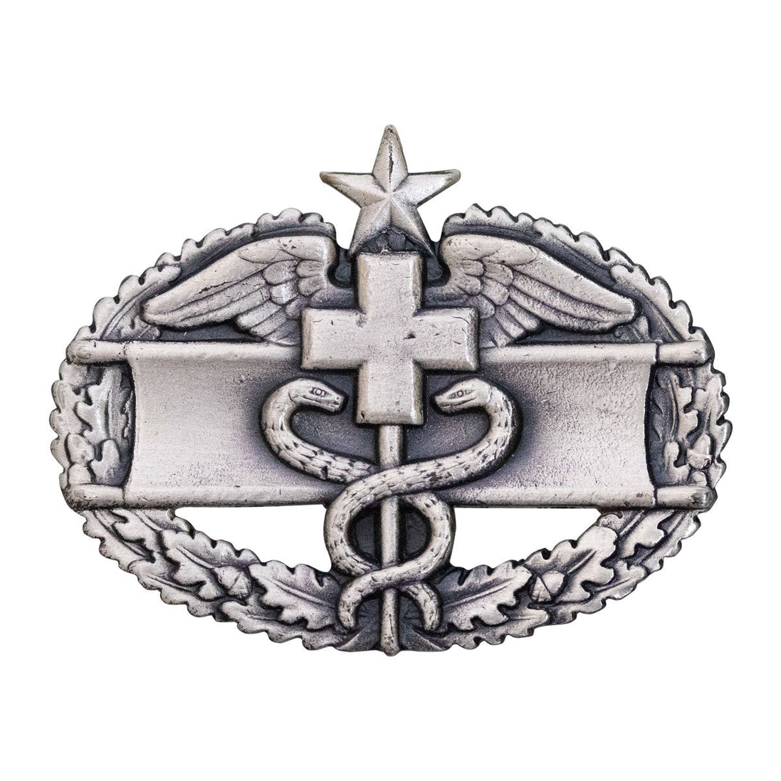 Army Badge: Combat Medical Second Award - silver oxidized - Hooyah Woodworks LLC