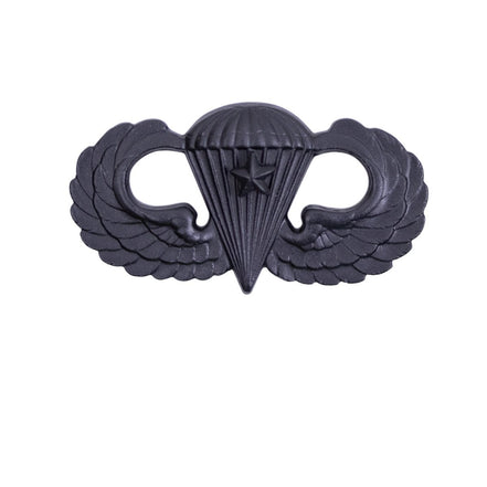 Army Badge: Combat Parachute First Award - black metal - Hooyah Woodworks LLC