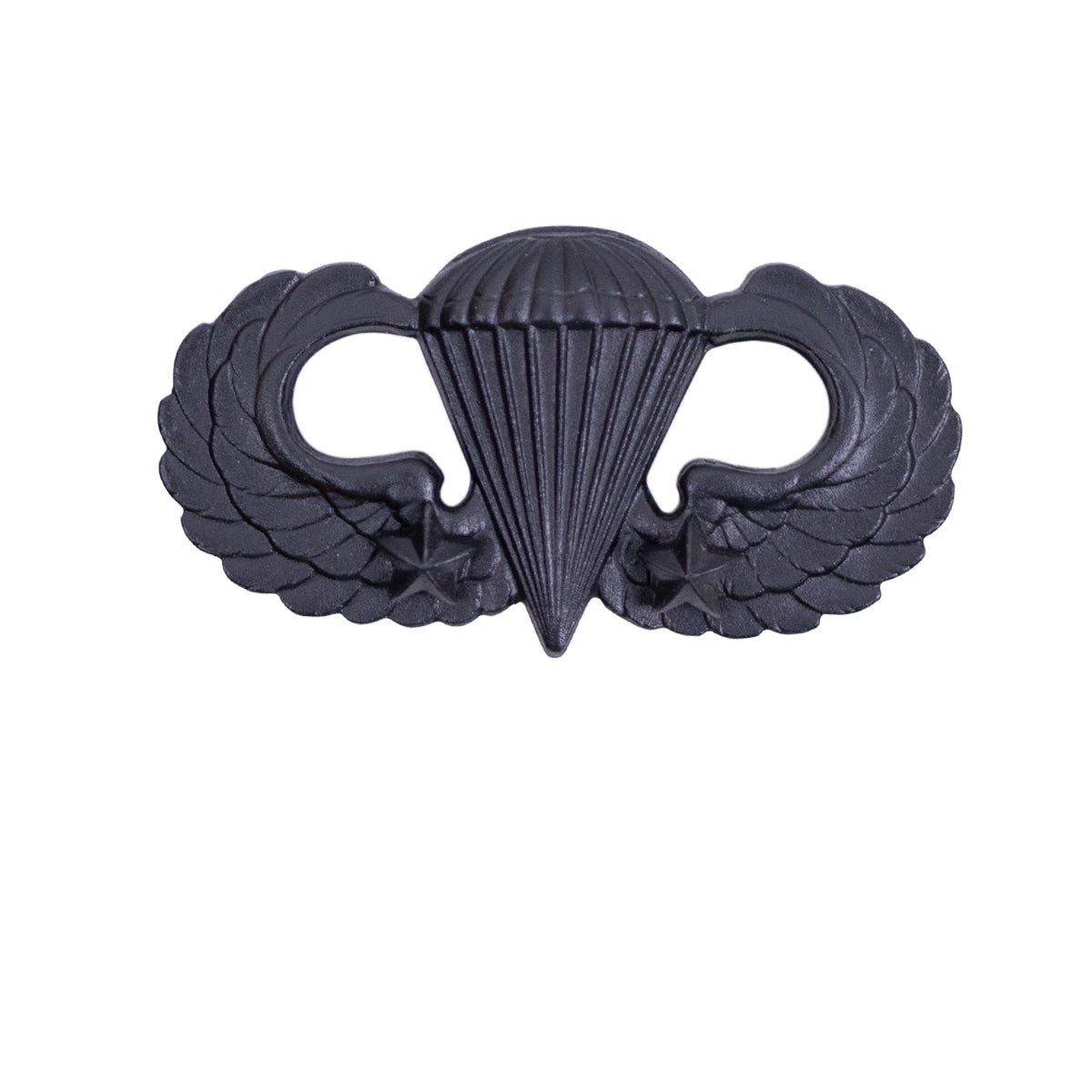 Army Badge: Combat Parachute Second Award - black metal - Hooyah Woodworks LLC
