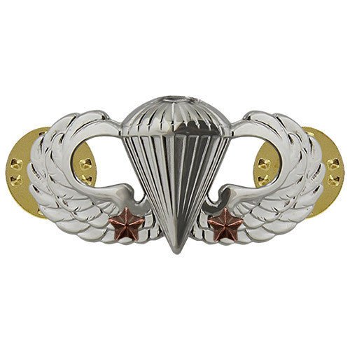 Army Badge: Combat Parachute Second Award - mirror finish - Hooyah Woodworks LLC