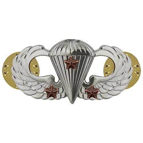 Army Badge: Combat Parachute Third Award - mirror finish - Hooyah Woodworks LLC