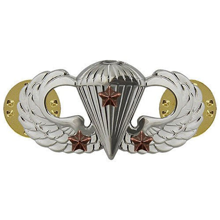 Army Badge: Combat Parachute Third Award - mirror finish - Hooyah Woodworks LLC