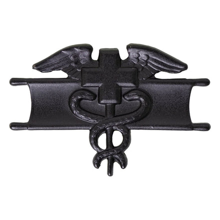 Army Badge: Expert Field Medical - black metal - Hooyah Woodworks LLC