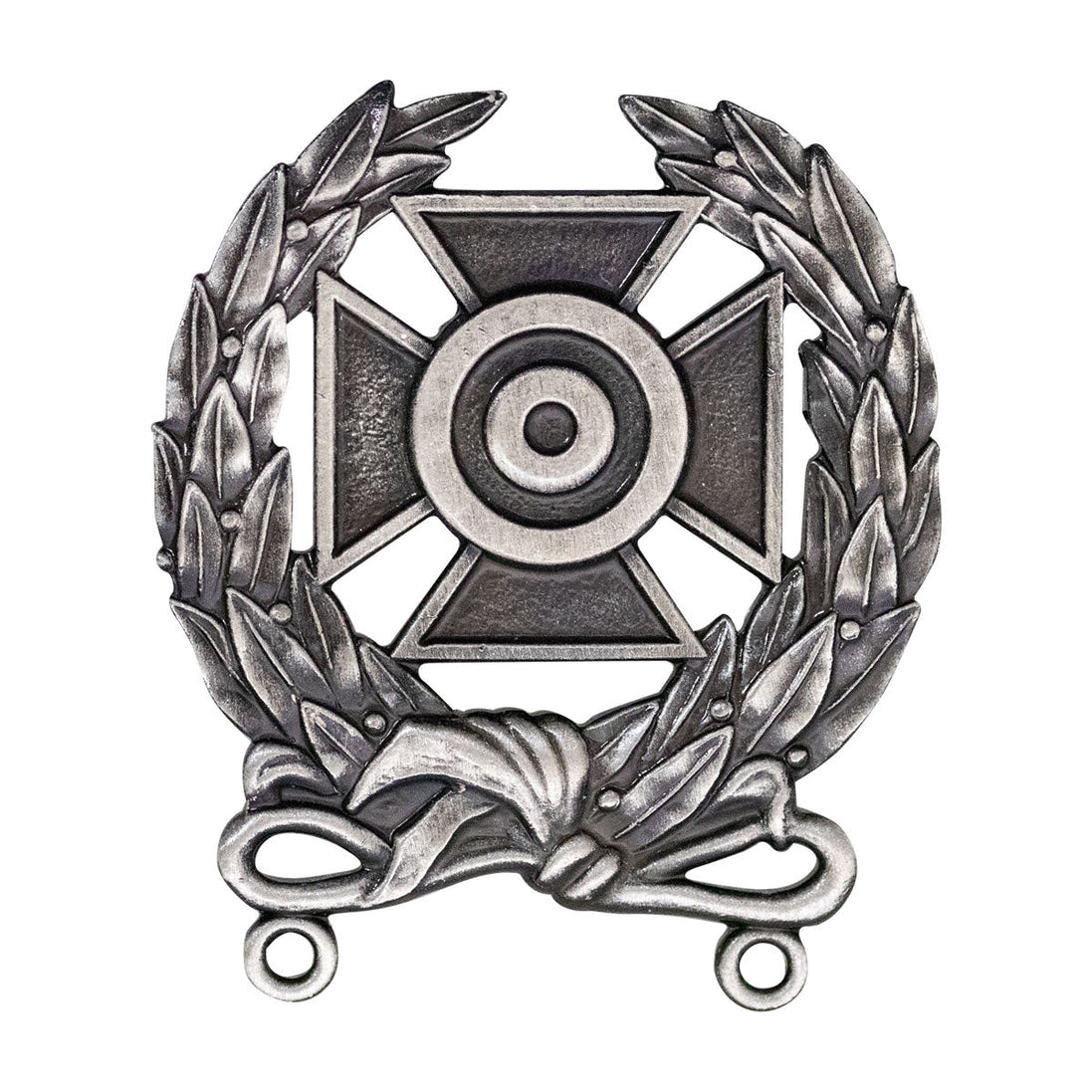 Army Badge: Expert Shooting - regulation size, silver oxidized - Hooyah Woodworks LLC