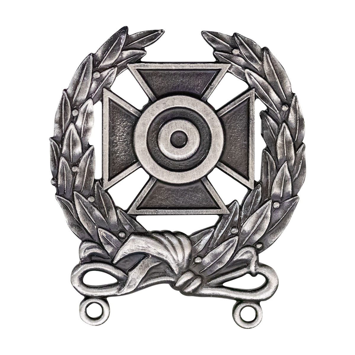 Army Badge: Expert Shooting - regulation size, silver oxidized - Hooyah Woodworks LLC