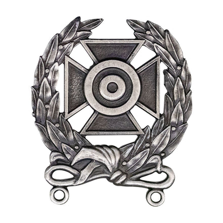 Army Badge: Expert Shooting - regulation size, silver oxidized - Hooyah Woodworks LLC