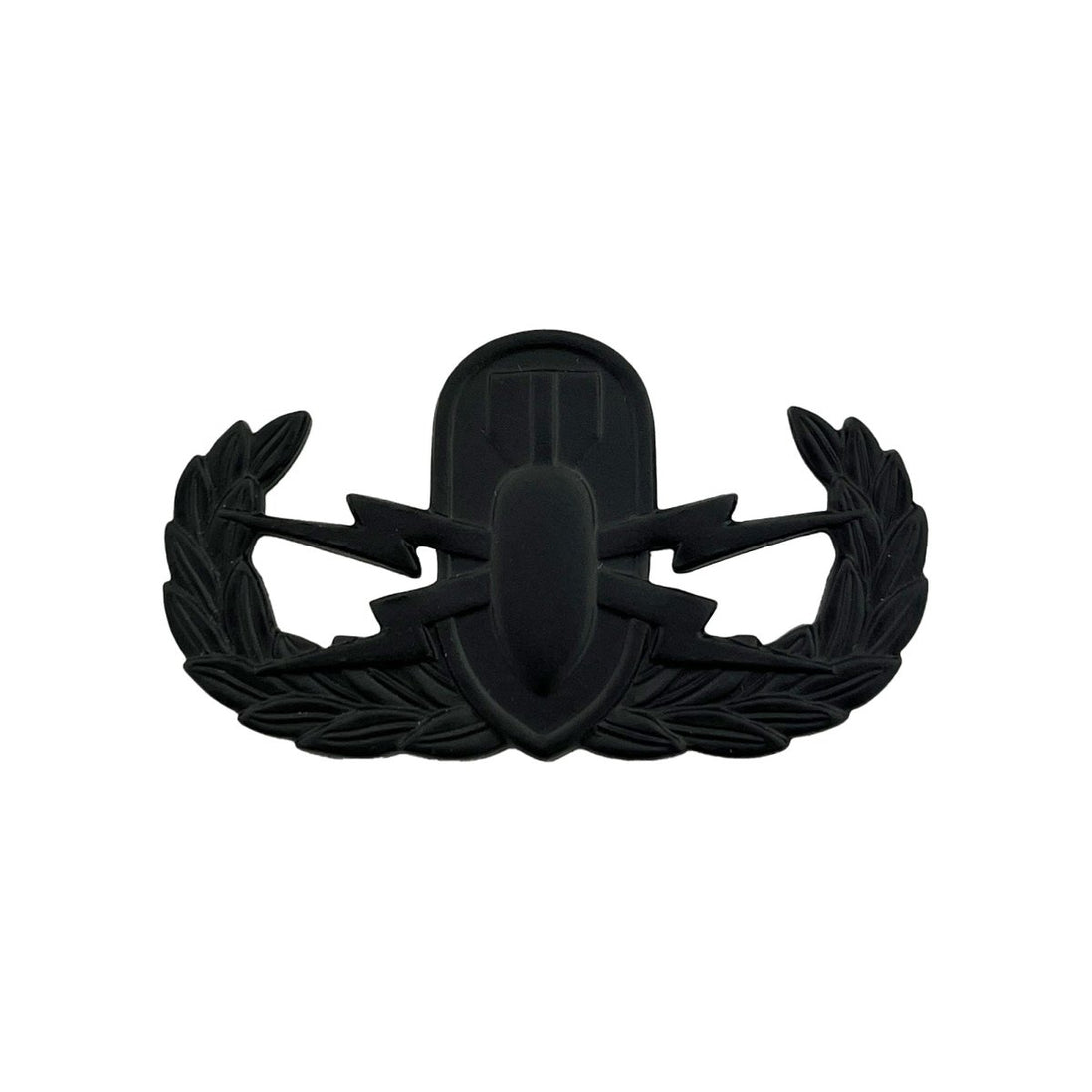 Army Badge: Explosive Ordnance Disposal - regulation size, black metal - Hooyah Woodworks LLC