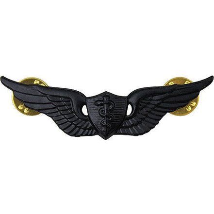 Army Badge: Flight Surgeon - regulation size, black metal - Hooyah Woodworks LLC