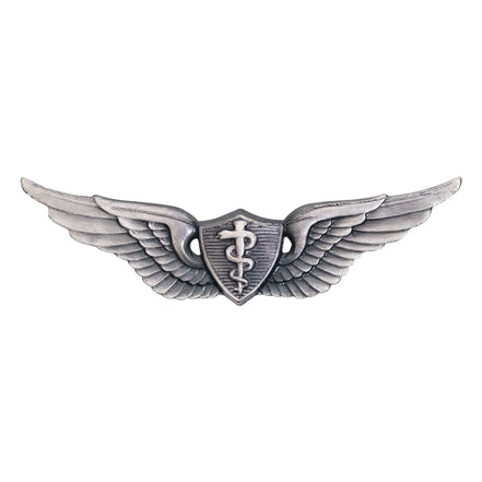 Army Badge: Flight Surgeon - regulation size, silver oxidized - Hooyah Woodworks LLC