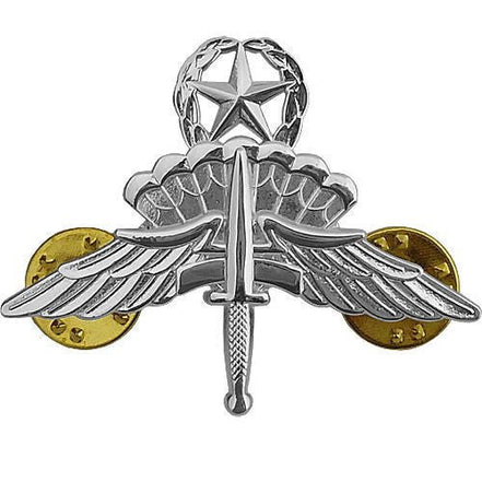 Army Badge: Free Fall Master Jump Wings Halo - mirror finish - Hooyah Woodworks LLC