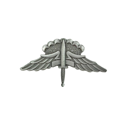 Army Badge: Freefall Jump Wings Halo - regulation size, silver oxidized - Hooyah Woodworks LLC
