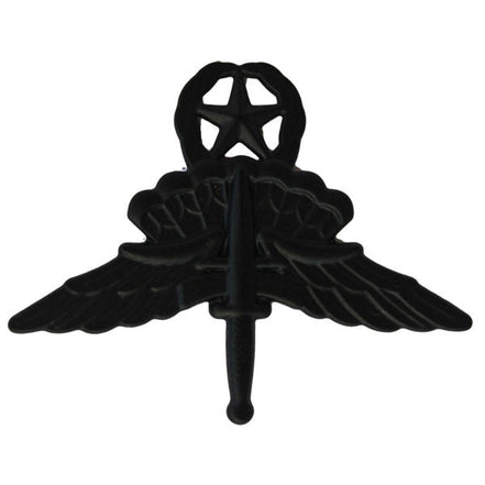 Army Badge: Freefall Jump Wings Master - regulation size, black metal - Hooyah Woodworks LLC