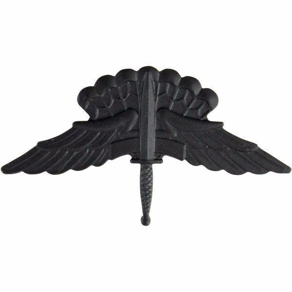 Army Badge: Freefall Jump Wings - regulation size, black metal - Hooyah Woodworks LLC