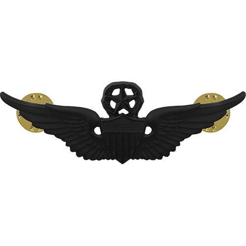 Army Badge: Master Aviator - regulation size, black metal - Hooyah Woodworks LLC