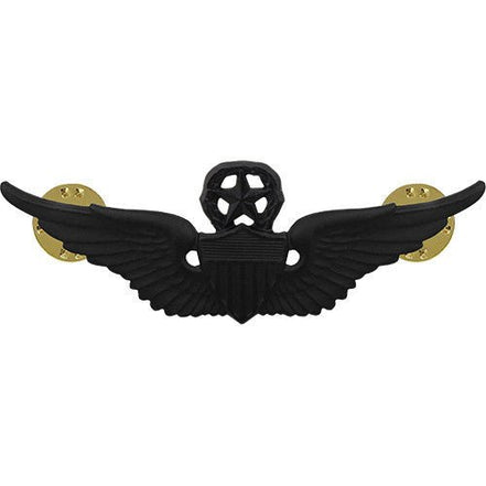 Army Badge: Master Aviator - regulation size, black metal - Hooyah Woodworks LLC