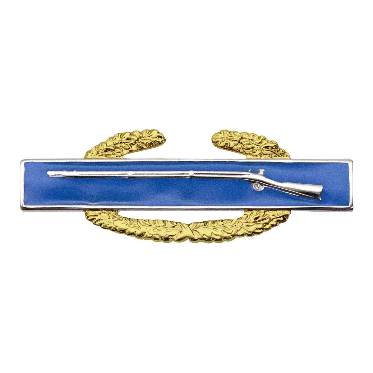 Army Badge: Master Combat Infantry First Award - regulation size, mirror finish with gold wreath - Hooyah Woodworks LLC