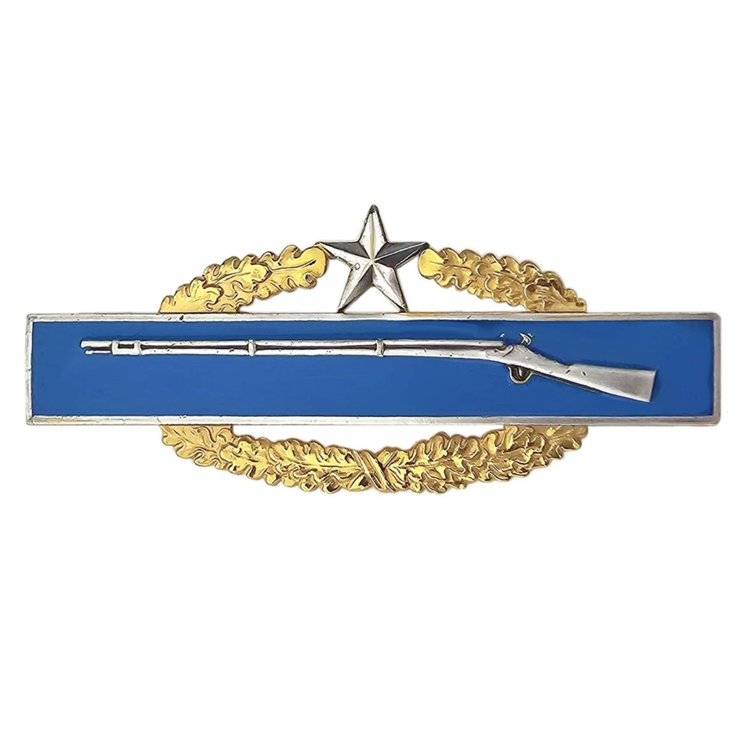 Army Badge: Master Combat Infantry Second Award - regulation size, silver oxidized - Hooyah Woodworks LLC
