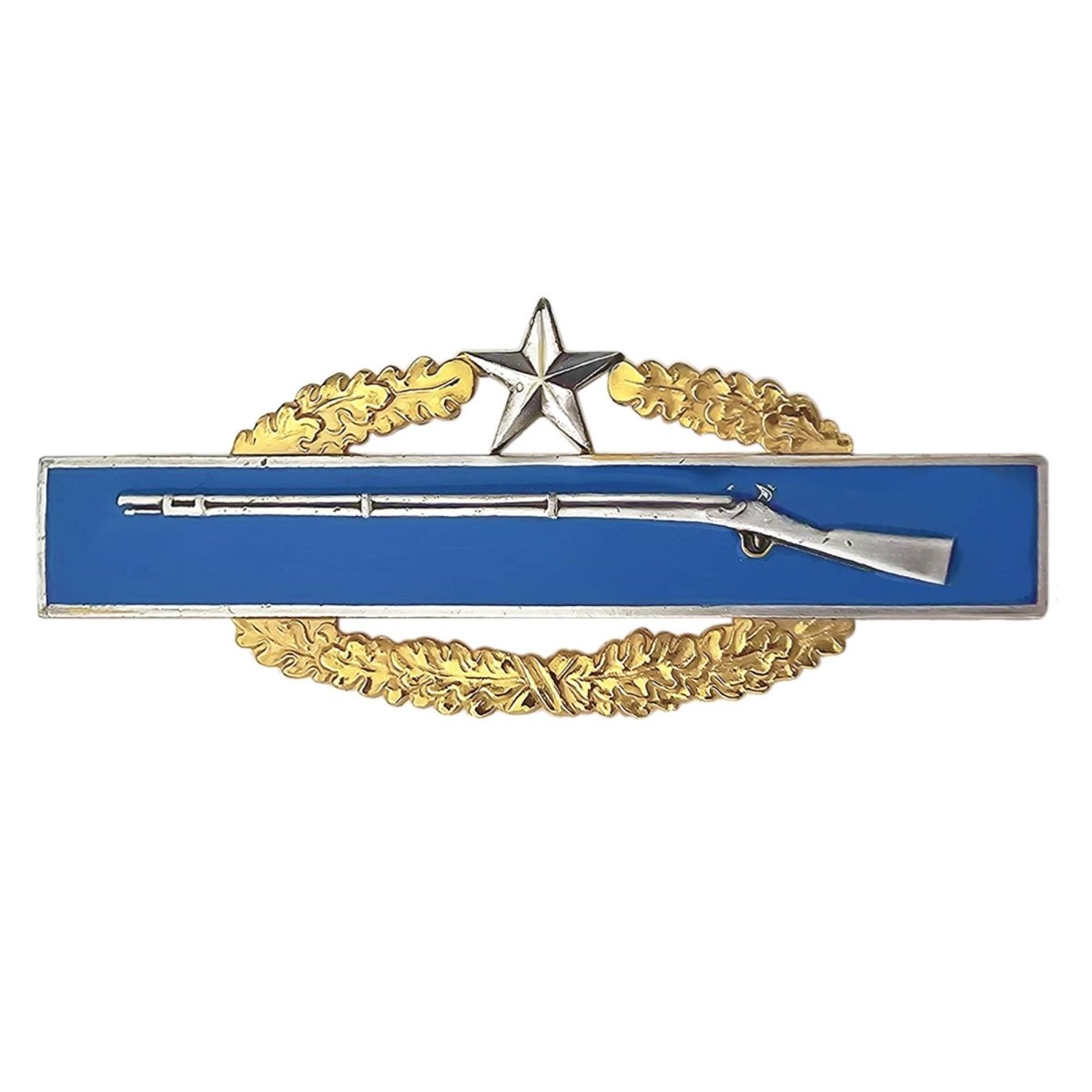 Army Badge: Master Combat Infantry Second Award - regulation size, silver oxidized - Hooyah Woodworks LLC