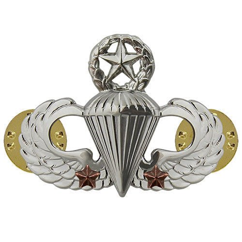 Army Badge: Master Combat Parachute Second Award - mirror finish - Hooyah Woodworks LLC