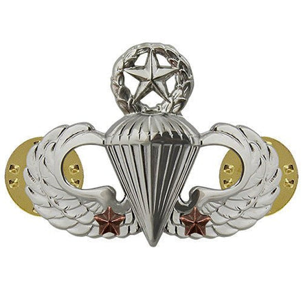 Army Badge: Master Combat Parachute Second Award - mirror finish - Hooyah Woodworks LLC