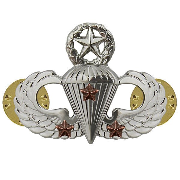 Army Badge: Master Combat Parachute Third Award - mirror finish - Hooyah Woodworks LLC