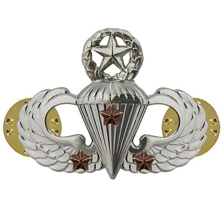 Army Badge: Master Combat Parachute Third Award - mirror finish - Hooyah Woodworks LLC
