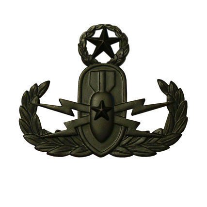 Army Badge: Master Explosive Ordnance Disposal - black metal - Hooyah Woodworks LLC