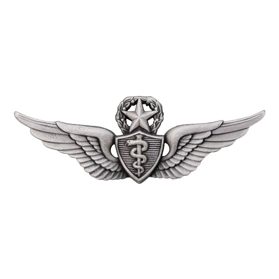 Army Badge: Master Flight Surgeon - regulation size, silver oxidized - Hooyah Woodworks LLC