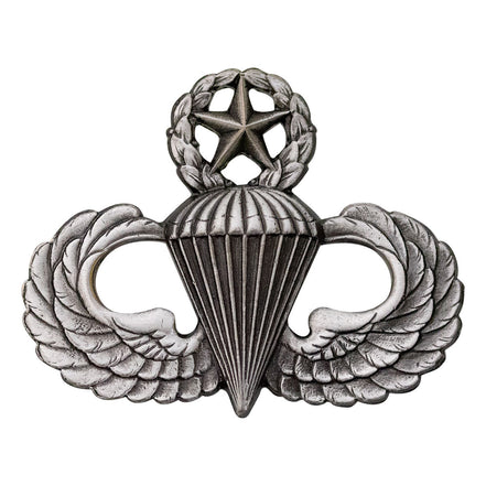 Army Badge: Master Parachute - regulation size, silver oxidized - Hooyah Woodworks LLC