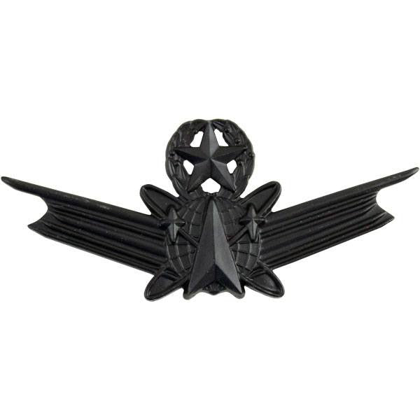 Army Badge: Master Space Command - regulation size, black metal - Hooyah Woodworks LLC