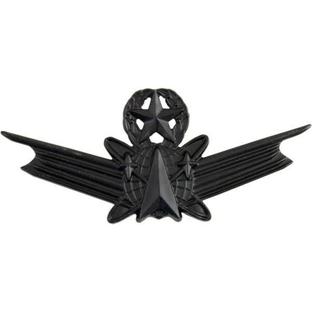 Army Badge: Master Space Command - regulation size, black metal - Hooyah Woodworks LLC