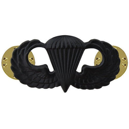 Army Badge: Parachute - black metal - Hooyah Woodworks LLC