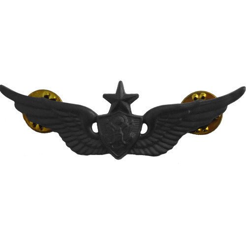Army Badge: Senior Aircraft Crewman Aircrew - regulation size, black metal - Hooyah Woodworks LLC
