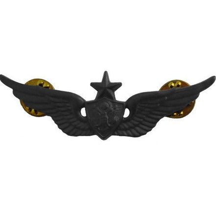 Army Badge: Senior Aircraft Crewman Aircrew - regulation size, black metal - Hooyah Woodworks LLC