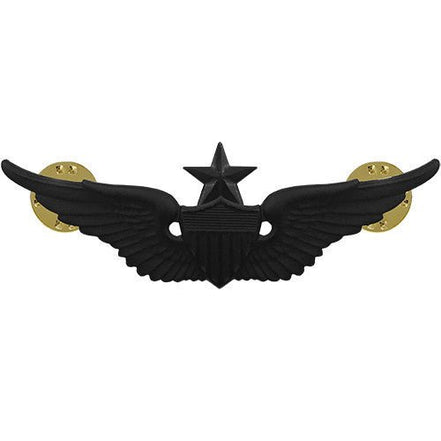 Army Badge: Senior Aviator - regulation size, black metal - Hooyah Woodworks LLC