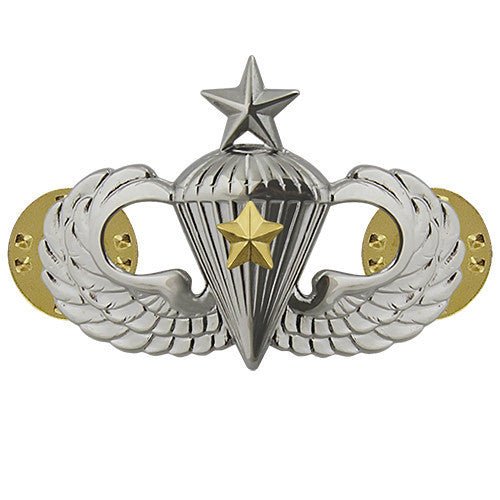 Army Badge: Senior Combat Parachute Fifth Award - mirror finish - Hooyah Woodworks LLC