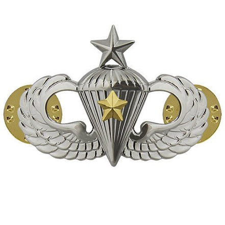 Army Badge: Senior Combat Parachute Fifth Award - mirror finish - Hooyah Woodworks LLC