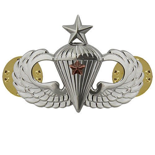 Army Badge: Senior Combat Parachute First Award - mirror finish - Hooyah Woodworks LLC