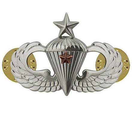 Army Badge: Senior Combat Parachute First Award - mirror finish - Hooyah Woodworks LLC