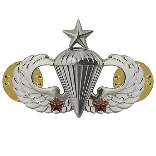 Army Badge: Senior Combat Parachute Second Award - mirror finish - Hooyah Woodworks LLC