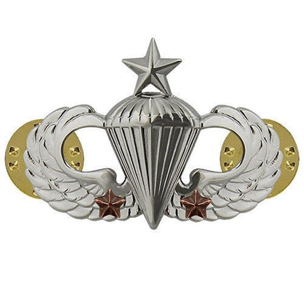 Army Badge: Senior Combat Parachute Second Award - mirror finish - Hooyah Woodworks LLC
